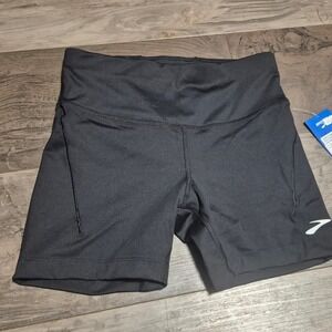 Brooks Spark 5 Inch Short Tight Womens Black Running Athletic Shorts
